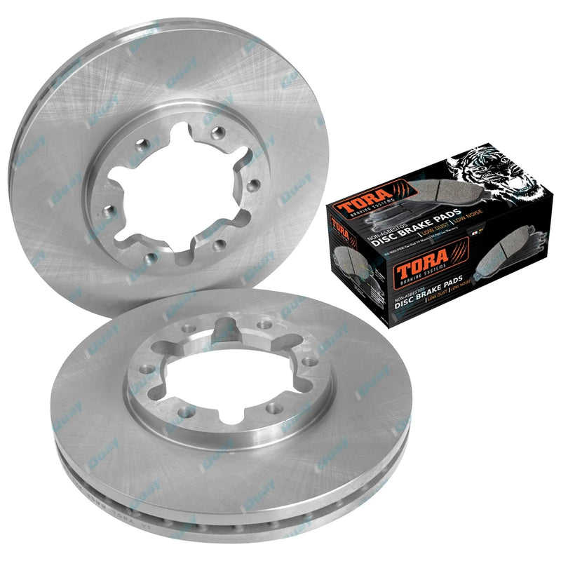 Nissan GU Y61 Patrol 1997~16 Wagon Ute 4x4 2 Front Disc Brake Rotors + Pads