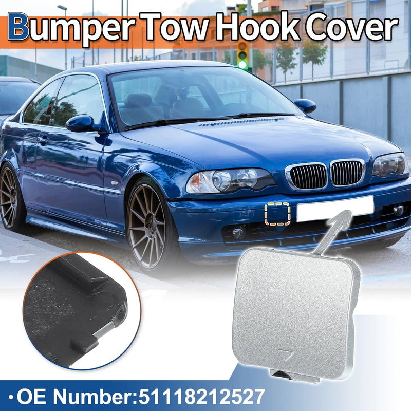BMW 525i 528i Silver Tone Tow Hook Cover
