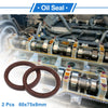 Oil Seal Seal Ring Rotary Shaft Seal FKM Rubber 60x75x8mm Brown 2 x