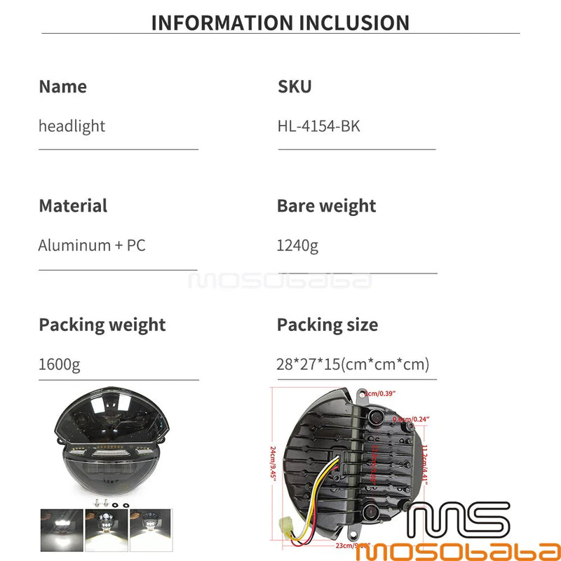 Ducati Monster 796 1100 1100S 1100 EVO LED Projector Headlight DRL (2010-2014)