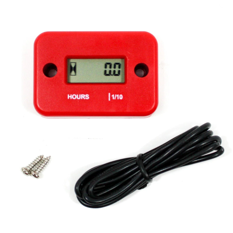 ATV Motorcycle Dirt Bike Gas Engine RED Inductive Waterproof Hour Meter