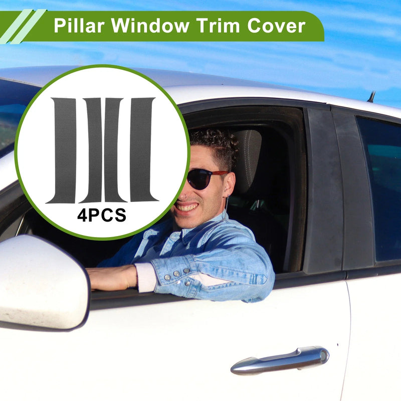 Chevy Blazer (1995-2005) Carbon Fiber Pattern Black 4 x Pillar Window Trim