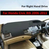 Honda Civic RHD / Leather Car Dashboard Cover Dash Protector Mat (2006-2011)