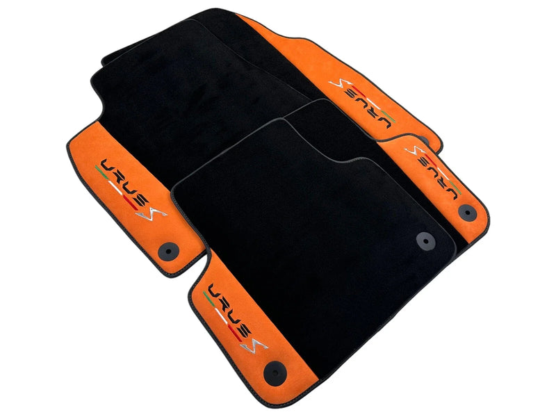 Lamborghini Urus S 2023-2024 with Orange Alcantara Black Floor Mats