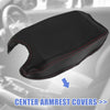 Honda HR-V (2016-2021) Black / Red Microfiber Leather Auto Armrest Cover Pad