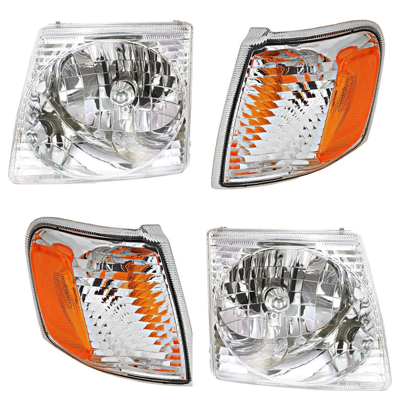 Headlights Head Lamps and Corner Lights Kit For 2001-05