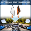 Motorcycle 2x M8/M10 Rear View Mirror Handlebar Mirrors Orange Aluminum