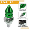 Universal Motorcycle License Plate Screws Cover M6 45mm Green 4 Pcs