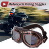 Set Motorcycle Riding Goggles Silver Tone Lens Brown Frame Cycling Sunglasses