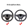 Car - Black 15"/37-38CM PU Leather Steering Wheel Cover (2015-2023)