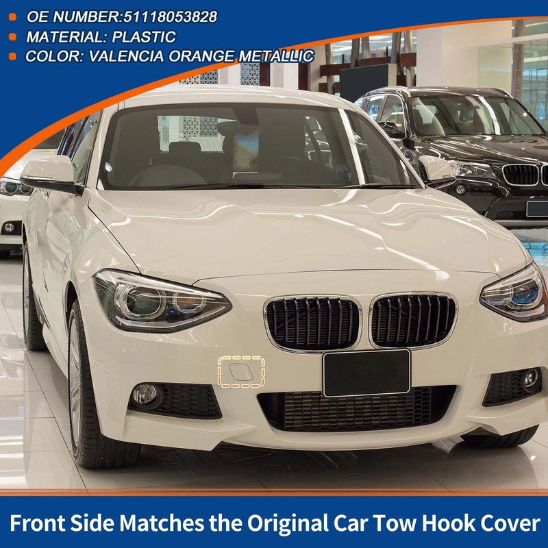 BMW Valencia Orange Metallic Tow Hook Cover Front Car Bumper