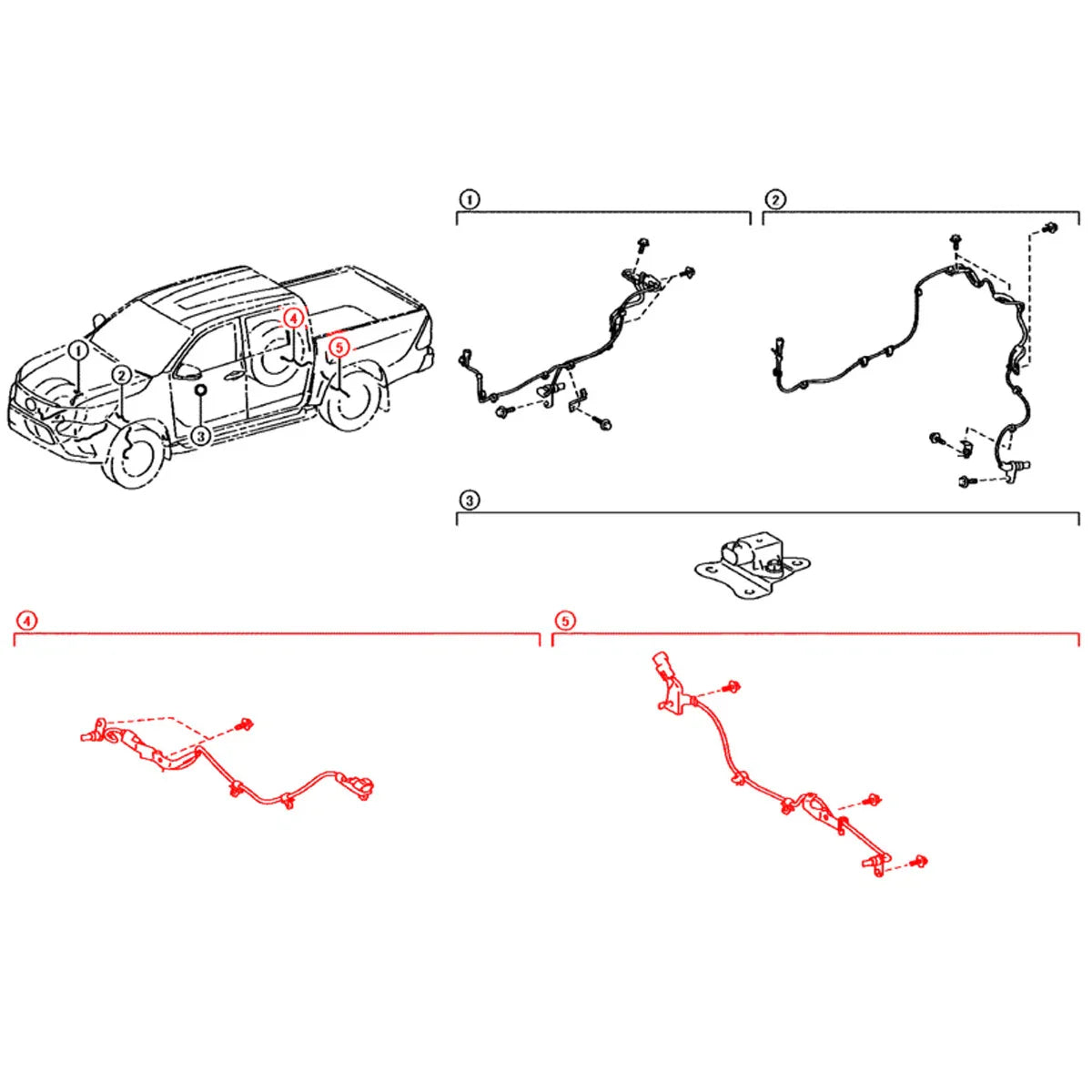 Rear ABS Wheel Speed Sensor for Toyota Hilux Revo 2015-2022