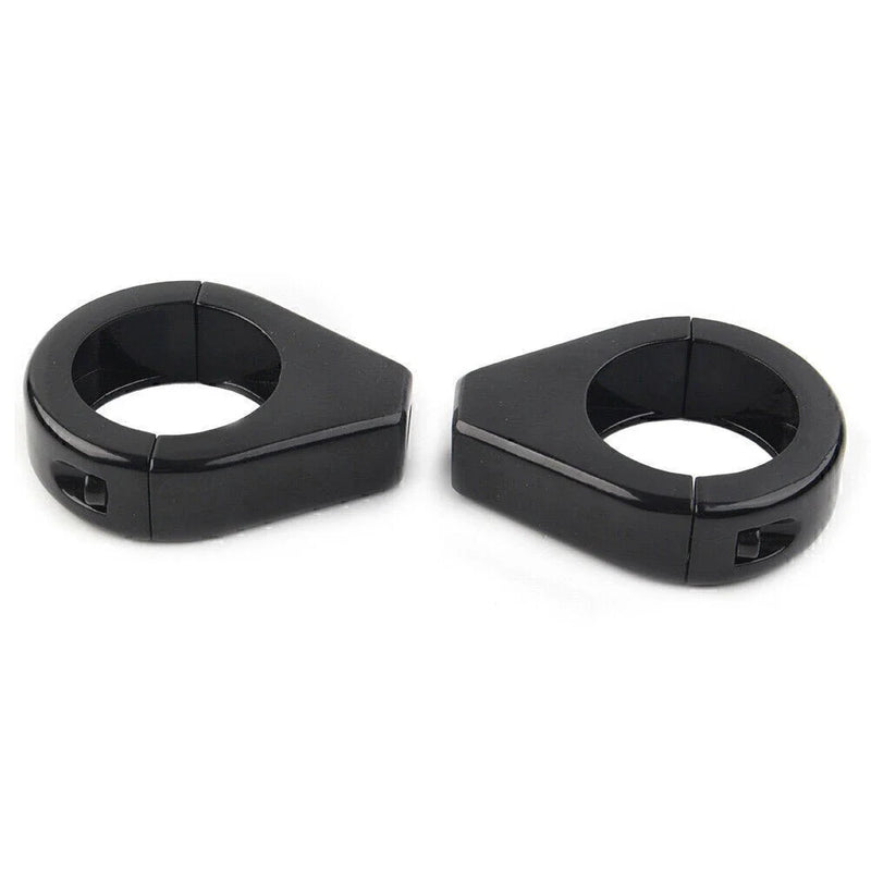 Harley Davidson Softail 41mm Black Turn Signal Relocation Fork Tube Clamps