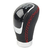 Car Black 5 Speed Leather Manual Gear Shift Lever Head