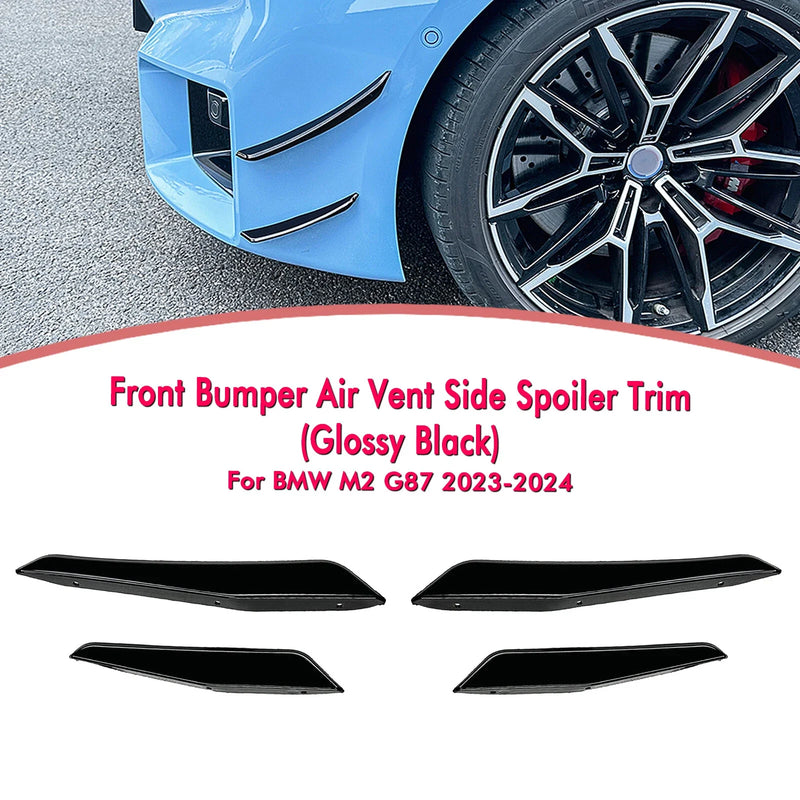 BMW M2 4 x Gloss Black Front Bumper Side Air Vent Trims (2023-2025)
