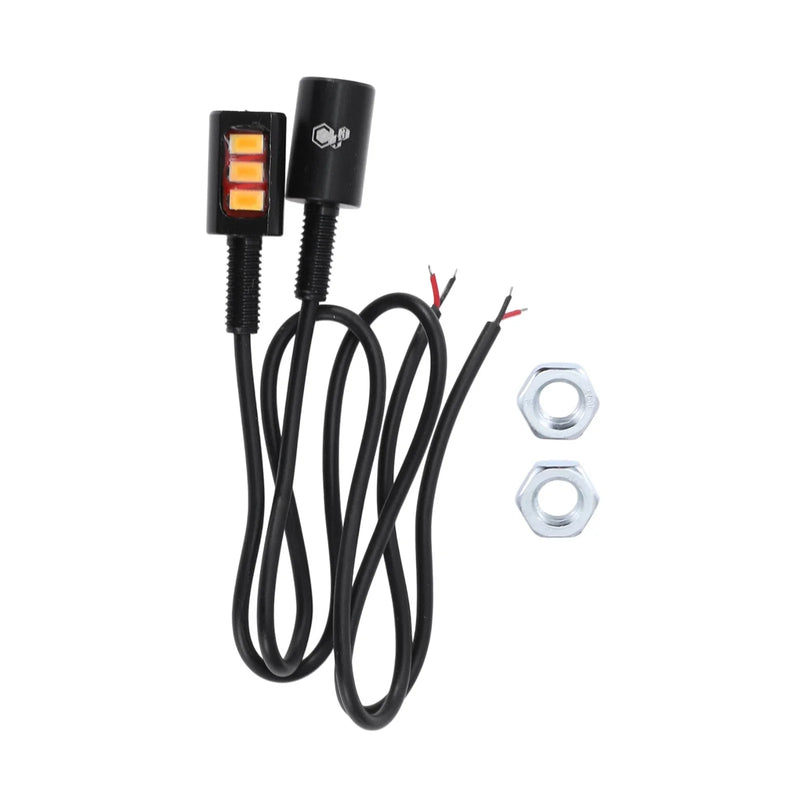 Motorcycle Yellow Universal 2 x License Plate Light 12V LED Tag Lamp