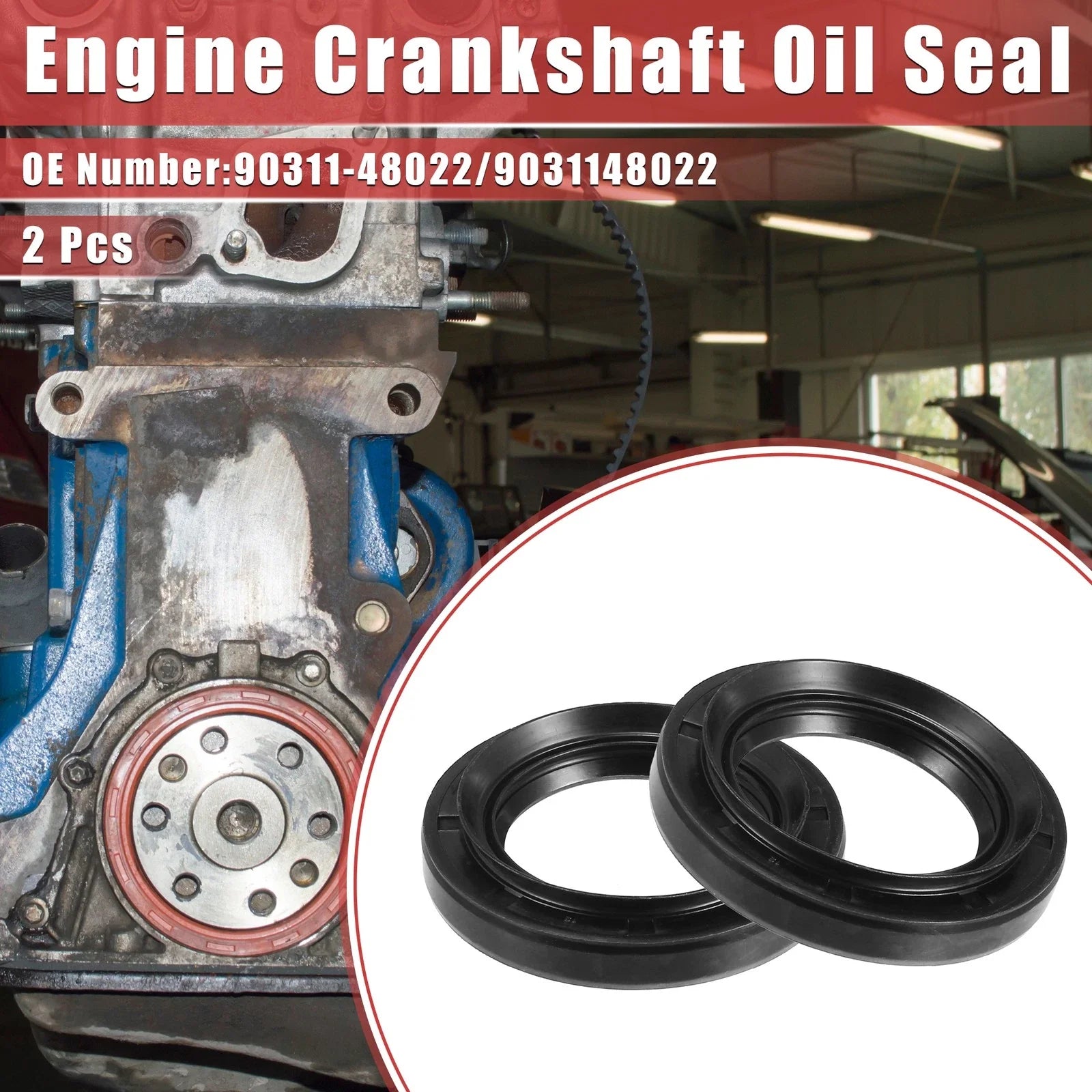 2 x Engine Crankshaft Oil Seals for Toyota Land Cruiser (1981-1990)