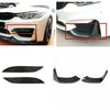 BMW F80 M3 F82 M4 Carbon Black Front Bumper Upper Vent Cover & Lower Splitters (2012-2019)