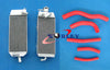 Suzuki RM125 Aluminum Radiator & Yellow Silicone Hose (1998-2000)