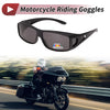 Motorcycle Riding Goggles Deep Gray Lens Black Frame Tri-acetel Cellulose