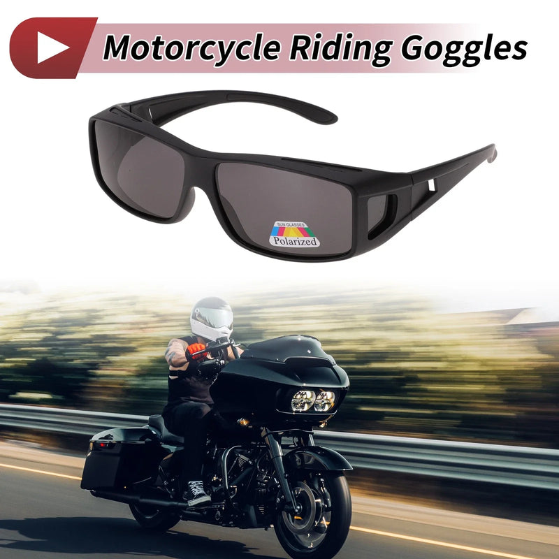 Motorcycle Riding Goggles Deep Gray Lens Black Frame Tri-acetel Cellulose