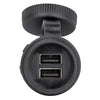 Power Socket Dual USB-A Flush Mount Black Waterproof Cover 12V/24V