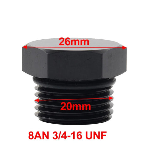 Universal 2 x Aluminum 8AN Block Off Cap ORB Plug Male Fitting Adapters