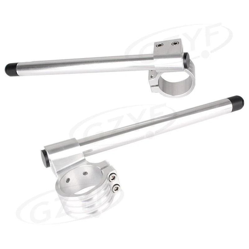 Motorcycle - Universal Silver 52mm Clip On Handlebar Fork Tubes