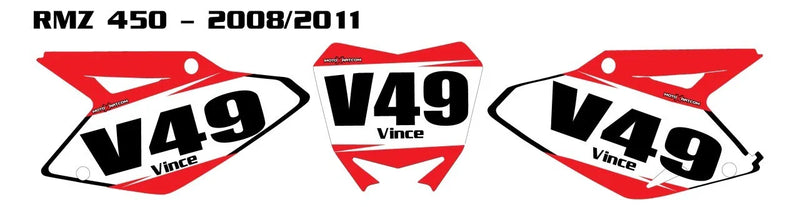 Suzuki RMZ 450 Custom Number Graphics (2008-2011)