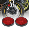 6pcs Motorcycle M6x1.0 Red Universal Screw Mount Round Warning Reflector 44.5mm
