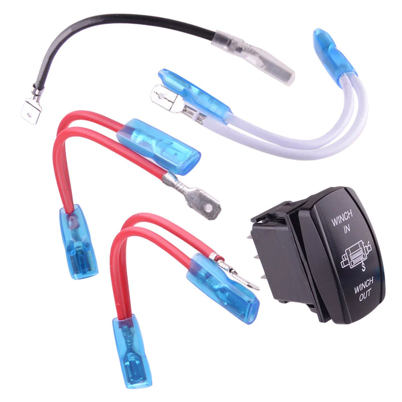 Winch In / Out 12V-24V 7PIN Blue LED Rocker Toggle Switch