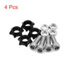 Motorcycle 4Pcs Black 6mm Thread Motorcycle Hex License Plate Bolts Screws
