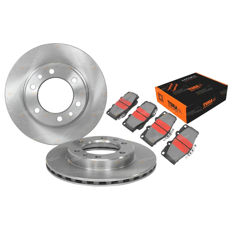 Landcruiser 2 x Front Disc Rotors + Brake Pad Set (1990–1999)