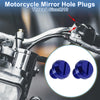Motorcycle Left Hand M10x1.25 Motorcycle Mirror Hole Plugs Screws Blue