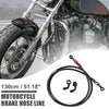 Motorcycle Brake Hose 28 90 Degree Braided Line Clutch Tube 130cm Black