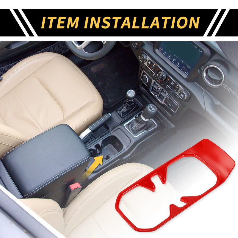 Jeep Wrangler JL JLU (2018-2024) - Red 1 x Pc Cup Holder Cover Trim
