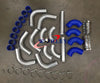 2.5" Aluminum Universal Intercooler Turbo Piping Kit + Blue Hoses + Clamps