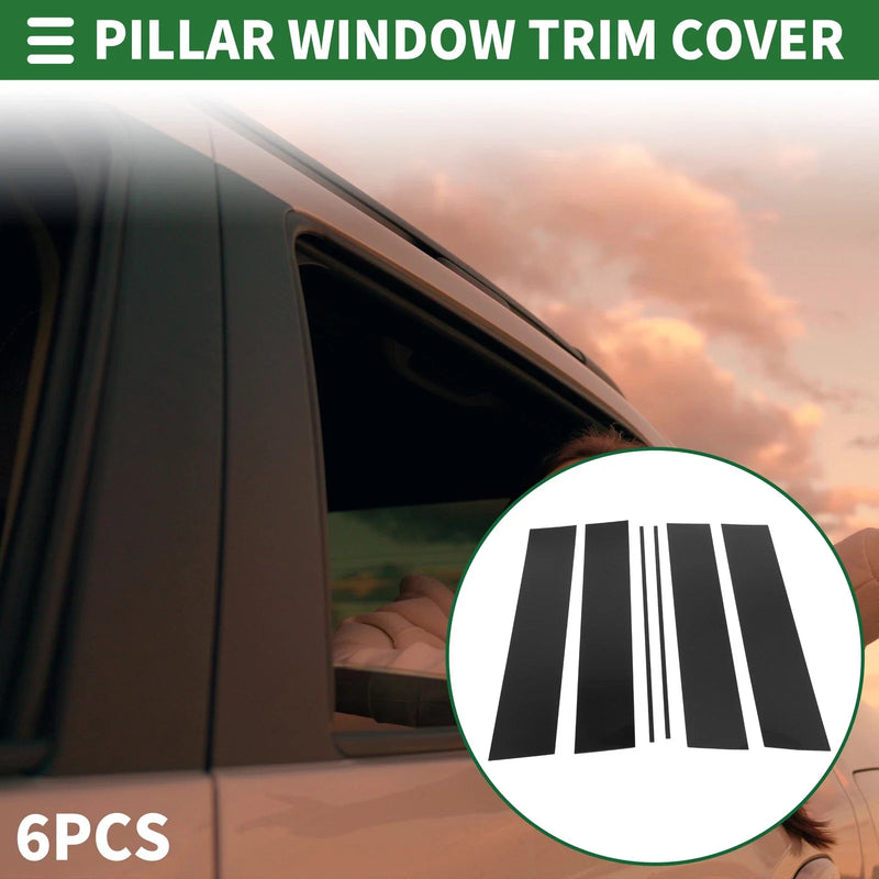 Honda Odyssey 6 Pcs Black Door Pillar Window Trim (2005-2010)