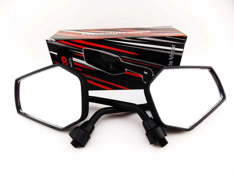 Honda CL350 Black Red Hex Soko Mirrors (1968-1973)