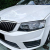 Skoda Octavia 2 x Carbon Look Front Headlight Eyelid Trim (2015-2017)