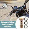 Motorcycle Bolt Screw 2 x M14x1.5 51mm Hollow with Washer