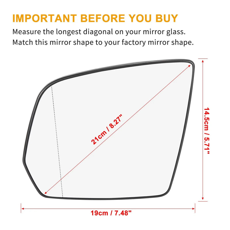 Mercedes-Benz M-Class Heated Left Rearview Mirror Glass (2006-2011)