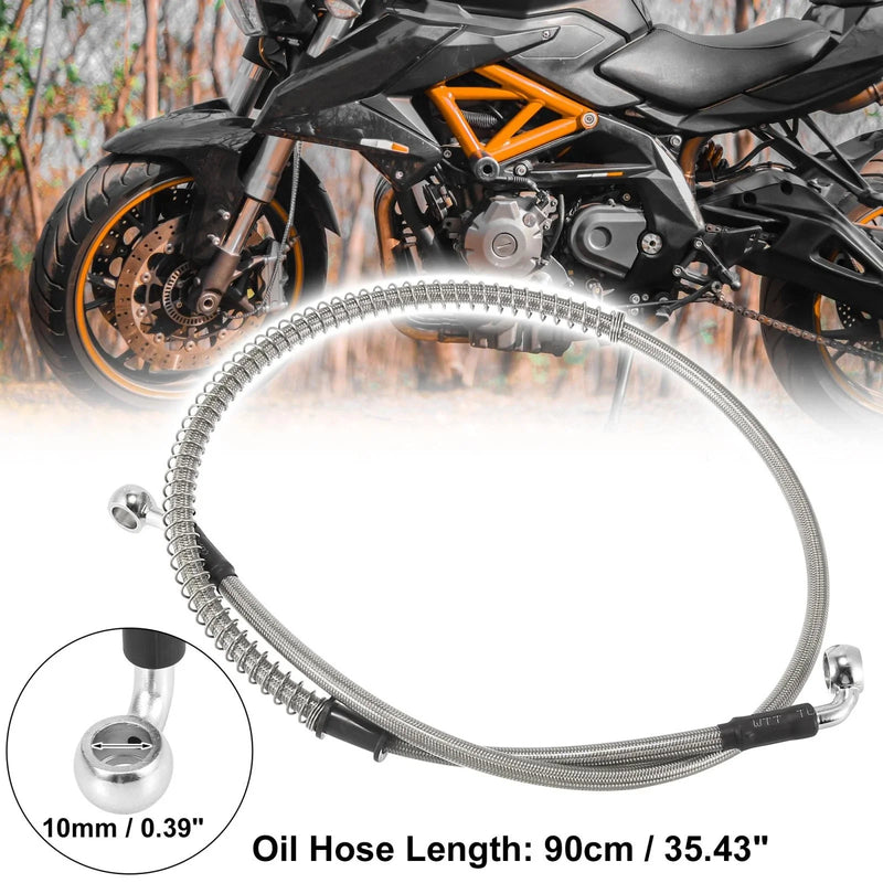 Bike 90cm 35.43in Brake Clutch Oil Hose Line Pipe Hydraulic Silver Tone