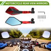 M8/M10 Motorcycle Rear View Mirrors Polygonal Shape Red Aluminum Alloy 1 Set