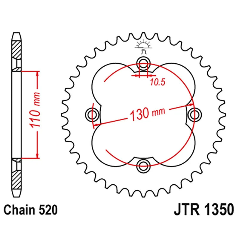 Honda TRX250R FourTrax 250R 37-Tooth Rear Steel Sprocket