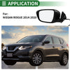 Nissan Rogue 2014-2020 Manual Folding Black Left Side Door Mirror