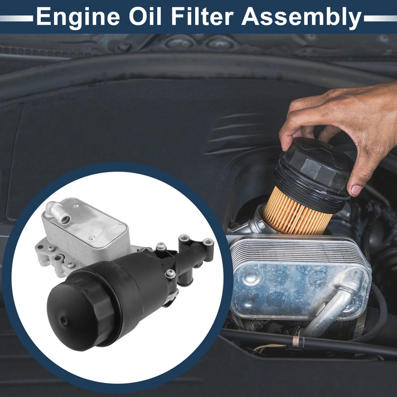 Mercedes-Benz E250 Engine Oil Cooler Filter Housing with Seals (2010-2016)