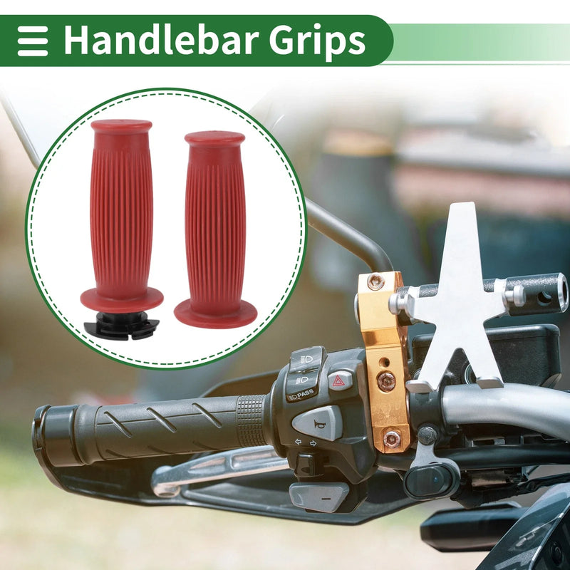 Motorcycle 7/8" 22mm Hand Grips TPU Dark Red Stripe