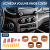 Dodge RAM (2018-2022) 5x Orange Volume Switch Knob Cover Ring