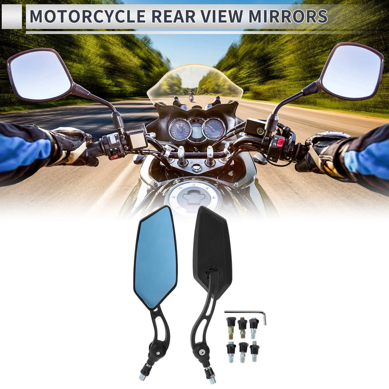 Motorcycle M8/M10 Rear View Mirrors Handlebar Mirrors Black Iron Plastic 1 Set